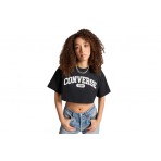 Converse Sporty Γυναικεία Crop Top Μπλούζα Μαύρη