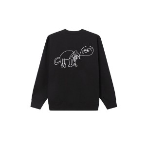 Obey Dog Doodle Crew Μπλούζα Με Λαιμόκοψη Ανδρική (112480155 BLACK)