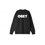 Obey Bold Crew Fleece Μπλούζα Με Λαιμόκοψη Ανδρική (112862349 BLACK)