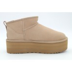 Ugg Classic Ultra Mini Platform Γυναικεία Μποτάκια Μπεζ