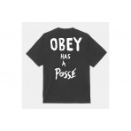 Obey Has A Posse Ανδρικό Κοντομάνικο T-Shirt Μαύρο