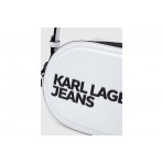 Karl Lagerfeld Essential Logo Τσαντάκι Χιαστί - Ώμου Λευκό