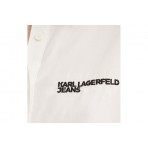 Karl Lagerfeld Woven Wrap Γυναικείο Μακρυμάνικο Πουκάμισο Λευκό