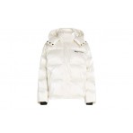 Karl Lagerfeld Pearlized Γυναικείο Puffer Μπουφάν Λευκό