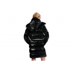 Karl Lagerfeld Long Belted Γυναικείο Puffer Μπουφάν Μαύρο