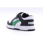 Puma Rebound Layup Παιδικά Sneakers Μαύρα, Λευκά, Πράσινα