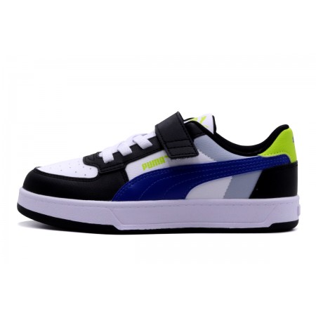 Puma Caven 2.0 Block Παιδικά Sneakers Λευκά, Μαύρα, Μπλε, Κίτρινα