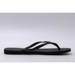 Havaianas Slim Logo Metallic Γυναικείες Σαγιονάρες Μαύρες, Μωβ