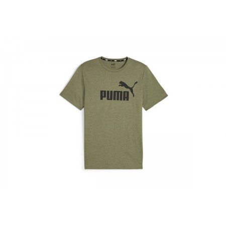 Puma Essentials Heather Ανδρικό Κοντομάνικο T-Shirt Λαδί