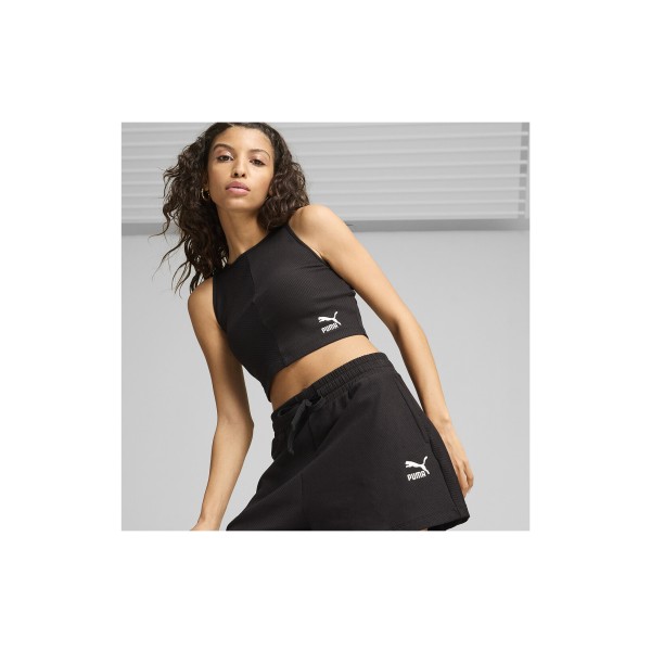 Puma Classics Ribbed Crop Top Αμάνικο Γυναικείο (626625 01)