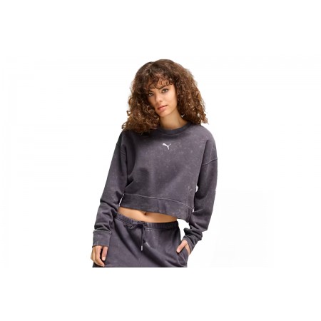 Puma Dare To Relaxed Γυναικεία Μακρυμάνικη Crop Top Μπλούζα