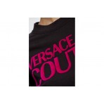 Versace Logo Flock Γυναικείο Κοντομάνικο T-Shirt Μαύρο