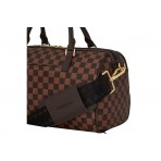 Sprayground Core Embossed Check Mini Duffle Τσάντα Καφέ, Μαύρη