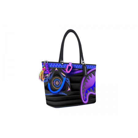 Sprayground AI Wonderland Τσάντα Shopper Μαύρη, Μωβ, Μπλε