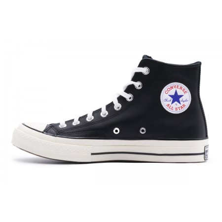 Converse Chuck 70 Leather Ανδρικά Δερμάτινα Sneakers Μαύρα, Εκρού