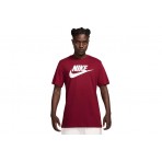 Nike Sportswear Ανδρικό Κοντομάνικο T-Shirt Βυσσινί, Λευκό