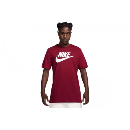 Nike Sportswear Ανδρικό Κοντομάνικο T-Shirt Βυσσινί, Λευκό