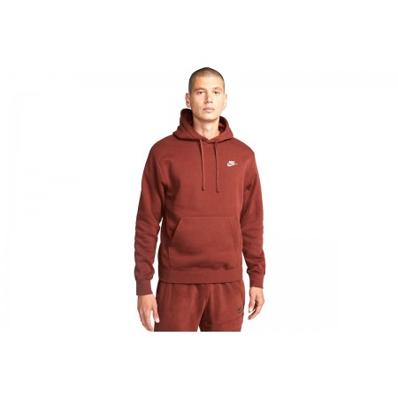 Nike Sportswear Club Fleece Unisex Φούτερ Με Κουκούλα Καφέ