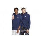 Nike Sportswear Club Fleece Unisex Φούτερ Με Κουκούλα Μπλε Σκούρο