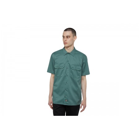 Dickies Work Shirt Ανδρικό Κοντομάνικο Πουκάμισο Πράσινο