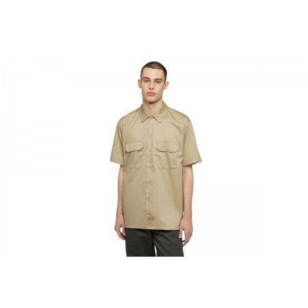 Dickies Work Shirt Ανδρικό Κοντομάνικο Πουκάμισο Μπεζ