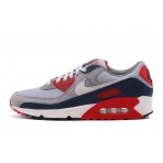 Nike Air Max 90 Sneakers Γκρι, Μπλε Σκούρα, Λευκά, Κόκκινα