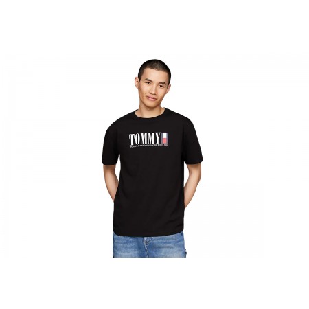 Tommy Jeans Ανδρικό Κοντομάνικο T-Shirt Μαύρο