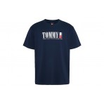 Tommy Jeans Ανδρικό Κοντομάνικο T-Shirt Μπλε Σκούρο