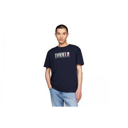 Tommy Jeans Ανδρικό Κοντομάνικο T-Shirt Μπλε Σκούρο