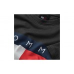 Tommy Jeans Oversized Big Flag Ανδρικό Κοντομάνικο T-Shirt Μαύρο