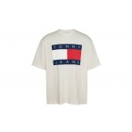 Tommy Jeans Oversized Big Flag Ανδρικό Κοντομάνικο T-Shirt Λευκό