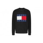 Tommy Jeans DNA Flag Ανδρική Μακρυμάνικη Μπλούζα Μαύρη