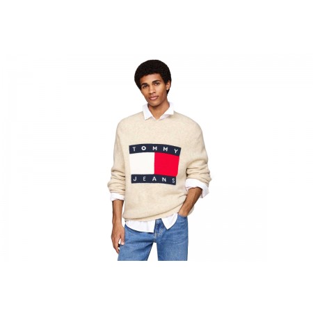 Tommy Jeans Reg Melange Flag Πουλόβερ Ανδρικ΄ό 