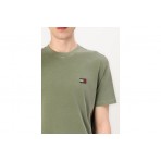 Tommy Jeans Ανδρικό Κοντομάνικο T-Shirt Λαδί