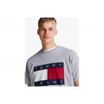 Tommy Jeans Ανδρικό Κοντομάνικο T-Shirt Γκρι