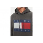 Tommy Jeans Melange Flag Ανδρικό Φούτερ Με Κουκούλα Ανθρακί