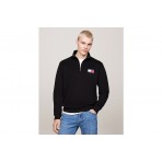 Tommy Jeans Entry Half Zip Ανδρική Μακρυμάνικη Μπλούζα Μαύρη