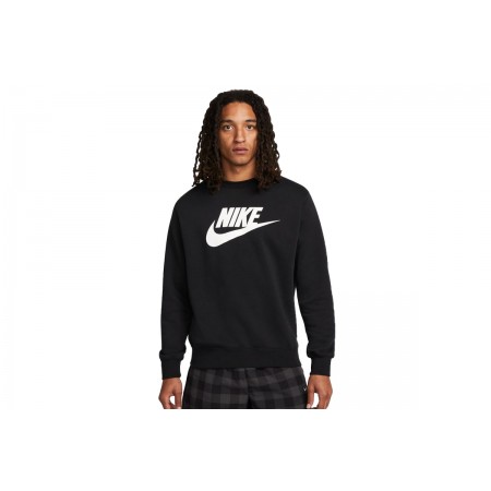 Nike Club Fleece Ανδρική Μακρυμάνικη Μπλούζα Μαύρη