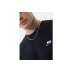 Nike Club Fleece Ανδρική Μακρυμάνικη Μπλούζα Με Λαιμόκοψη Μαύρη