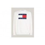 Tommy Jeans Flag Oversize Fit Γυναικεία Μακρυμάνικη Μπλούζα Εκρού