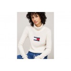 Tommy Jeans Melange Turtleneck Γυναικείο Μακρυμάνικο Φούτερ Εκρού