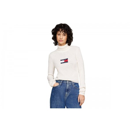 Tommy Jeans Melange Trtlnck Flag Sweater Μπλούζα Με Ψηλό Λαιμό Γυναικεία 