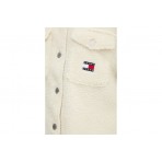 Tommy Jeans Teddy Badge Γυναικείο Μπουφάν Sherpa Λευκό