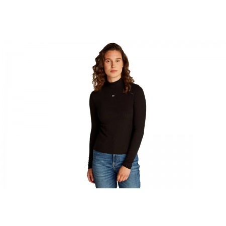 Tommy Jeans Essential Mock Neck Μπλούζα Με Ψηλό Λαιμό Γυναικεία 