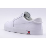 Tommy Jeans Vulcanized Δερμάτινα Γυναικεία Παπούτσια Λευκά