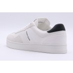 Tommy Jeans Leather Retro Cupsole Ανδρικά Sneakers Λευκά, Γκρι