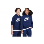 Nike Club Fleece Παιδικό Φούτερ Με Κουκούλα Μπλε Σκούρο