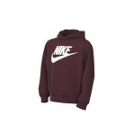 Nike Club Fleece Παιδικό Φούτερ Με Κουκούλα Μπορντό