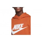 Nike Club Fleece Παιδικό Φούτερ Με Κουκούλα Πορτοκαλί