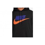 Nike Club Fleece Ανδρικό Φούτερ Με Κουκούλα Μαύρο, Μπλε, Πορτοκαλί